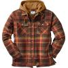 image:imageLegendary Whitetails Mens Plaid Flannel Shirt Jacket Quilted with Hood Polyfill Insulated ShacketMaplewood Brown Plaid