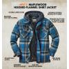 image:imageLegendary Whitetails Mens Plaid Flannel Shirt Jacket Quilted with Hood Polyfill Insulated ShacketSlate Hatchet Blue Plaid