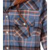 image:imageLegendary Whitetails Womens Hooded Heavyweight Stretch Flannel Button Up ShirtBlue Lagoon Plaid