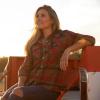 image:imageLegendary Whitetails Womens Hooded Heavyweight Stretch Flannel Button Up ShirtFalling Leaves Red Plaid