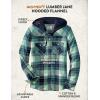 image:imageLegendary Whitetails Womens Hooded Heavyweight Stretch Flannel Button Up ShirtFrozen River Plaid