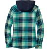 image:imageLegendary Whitetails Womens Hooded Heavyweight Stretch Flannel Button Up ShirtFrozen River Plaid