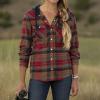 image:imageLegendary Whitetails Womens Hooded Heavyweight Stretch Flannel Button Up ShirtFusion Plaid