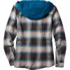 image:imageLegendary Whitetails Womens Hooded Heavyweight Stretch Flannel Button Up ShirtWinter Lights Plaid