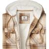image:imageLegendary Whitetails Womens Hooded Shacket With Drawstring Hood Berber Lined Shirt JacketVanilla Latte Plaid