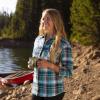image:imageLegendary Whitetails Womens Long Sleeve Plaid Flannel Button Up Shirt 100 CottonTurquoise Pacific Plaid