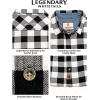 image:imageLegendary Whitetails Womens Long Sleeve Plaid Flannel Button Up Shirt 100 CottonWhite Buffalo Check