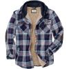 image:imageLegendary Whitetails Mens Hooded Shirt Jacket Plaid Flannel Berber Lined Polyfill Insulated ShacketNight River Plaid