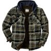 image:imageLegendary Whitetails Mens Hooded Shirt Jacket Plaid Flannel Berber Lined Polyfill Insulated ShacketUnion Plaid