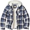 image:imageLegendary Whitetails Womens Hooded Shacket With Drawstring Hood Berber Lined Shirt JacketMidnight Moon Plaid