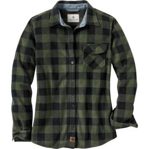 image:imageLegendary Whitetails Ladies Trail Guide Fleece Plaid Button Up ShirtNight Forest Plaid