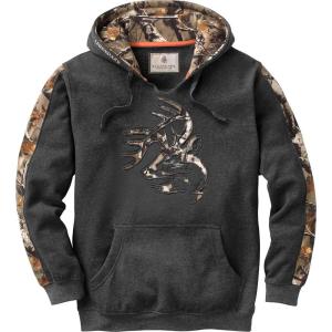 image:imageLegendary Whitetails Mens Camo Hoodie Midweight VNeck Design Pullover SweatshirtCharcoal Heather