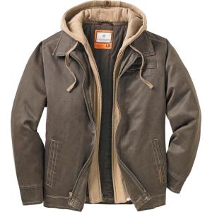 image:imageLegendary Whitetails Mens Casual Coat with Hood Waxed Cotton Water Resistant JacketTobacco