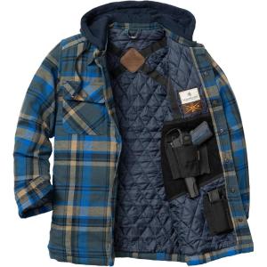 image:imageLegendary Whitetails Mens Ccw Hooded Flannel Shirt Jacket Polyfill Insulated Quilted ShacketSlate Hatchet Plaid