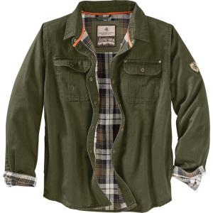 image:imageLegendary Whitetails Mens Flannel Lined Shirt Jacket Waxed Cotton Water Resistant ShacketDark Army
