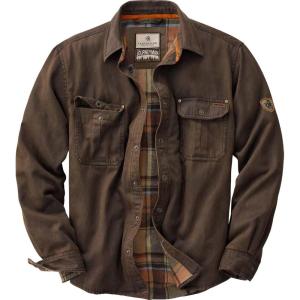 image:imageLegendary Whitetails Mens Flannel Lined Shirt Jacket Waxed Cotton Water Resistant ShacketTobacco