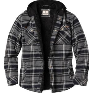 image:imageLegendary Whitetails Mens Hooded Shirt Jacket Plaid Flannel Berber Lined Polyfill Insulated ShacketBears Den Plaid