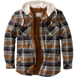 image:imageLegendary Whitetails Mens Hooded Shirt Jacket Plaid Flannel Berber Lined Polyfill Insulated ShacketPorter Plaid