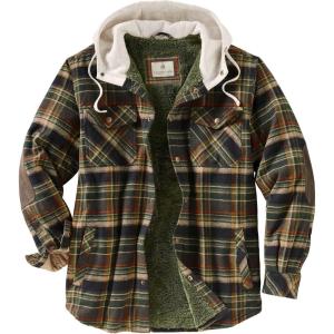 image:imageLegendary Whitetails Mens Hooded Shirt Jacket Plaid Flannel Berber Lined Polyfill Insulated ShacketStout Plaid