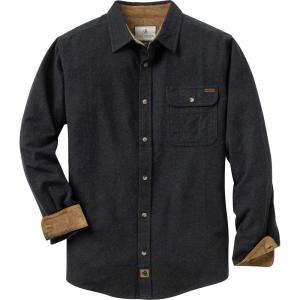 image:imageLegendary Whitetails Mens Long Sleeve Button Down 100 Cotton Flannel ShirtBlack Heather
