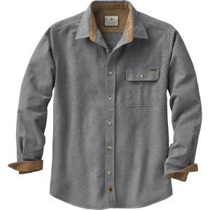 image:imageLegendary Whitetails Mens Long Sleeve Button Down 100 Cotton Flannel ShirtCharcoal Heather