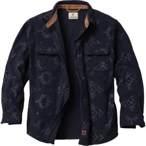 image:imageLegendary Whitetails Mens Long Sleeve Fleece Button Up Heavyweight ShirtNavy Embossed