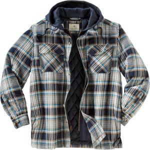 image:imageLegendary Whitetails Mens Plaid Flannel Shirt Jacket Quilted with Hood Polyfill Insulated ShacketBlue Dusk Plaid