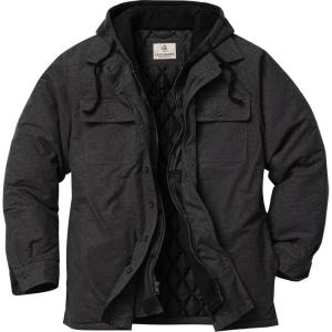 image:imageLegendary Whitetails Mens Plaid Flannel Shirt Jacket Quilted with Hood Polyfill Insulated ShacketCharcoal Heather