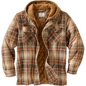 image:imageLegendary Whitetails Mens Plaid Flannel Shirt Jacket Quilted with Hood Polyfill Insulated ShacketDurango Plaid