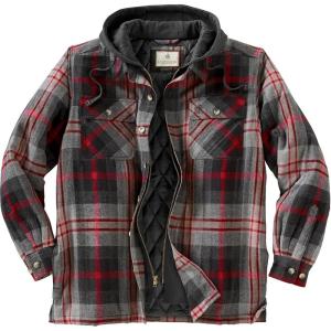 image:imageLegendary Whitetails Mens Plaid Flannel Shirt Jacket Quilted with Hood Polyfill Insulated ShacketLocomotive Plaid