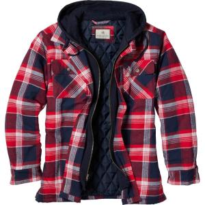 image:imageLegendary Whitetails Mens Plaid Flannel Shirt Jacket Quilted with Hood Polyfill Insulated ShacketRed Rover Plaid