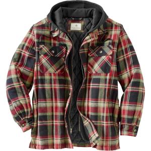 image:imageLegendary Whitetails Mens Plaid Flannel Shirt Jacket Quilted with Hood Polyfill Insulated ShacketSpruce Mountain Plaid