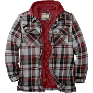 image:imageLegendary Whitetails Mens Plaid Flannel Shirt Jacket Quilted with Hood Polyfill Insulated ShacketWindstorm Plaid