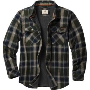 image:imageLegendary Whitetails Mens Thermal Lined Shirt Jacket Plaid Flannel Polyfill InsulatedBarnwood Balsam Plaid