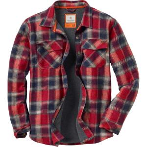 image:imageLegendary Whitetails Mens Thermal Lined Shirt Jacket Plaid Flannel Polyfill InsulatedBarnwood Red Twig Plaid