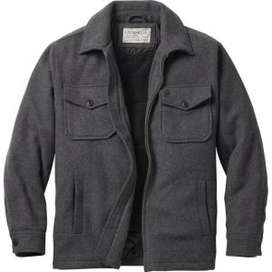 image:imageLegendary Whitetails Mens Wool Blend Jacket Quilted Satin Insulated Sleeves Sherpa LinedCharcoal Heather