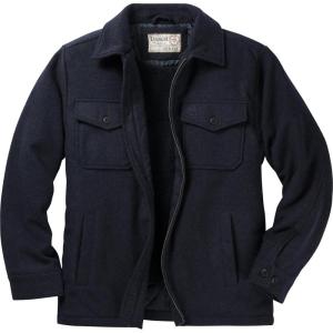 image:imageLegendary Whitetails Mens Wool Blend Jacket Quilted Satin Insulated Sleeves Sherpa LinedNavy Heather