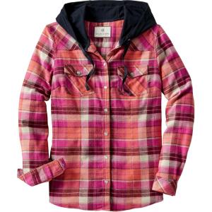 image:imageLegendary Whitetails Womens Hooded Heavyweight Stretch Flannel Button Up ShirtFusion Plaid