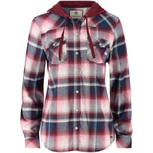 image:imageLegendary Whitetails Womens Hooded Heavyweight Stretch Flannel Button Up ShirtManhattan Plaid
