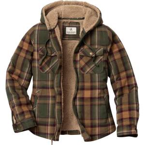 image:imageLegendary Whitetails Womens Hooded Shacket With Drawstring Hood Berber Lined Shirt JacketMossy Meadows