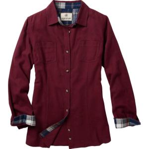 image:imageLegendary Whitetails Womens Long Sleeve Plaid Flannel Button Up Shirt 100 CottonRusty Maroon