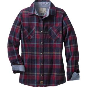 image:imageLegendary Whitetails Womens Long Sleeve Plaid Flannel Button Up Shirt 100 CottonSangria Plaid