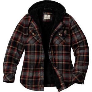 image:imageLegendary Whitetails Womens Hooded Flannel Shacket Sherpa Lined Plaid Shirt JacketCherry Bliss Plaid