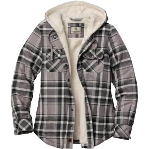 image:imageLegendary Whitetails Womens Hooded Flannel Shacket Sherpa Lined Plaid Shirt JacketSalt Lake Plaid