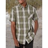 image:imageLegendary Whitetails Mens Poplin Short Sleeve Button Up 100 Cotton ShirtGreen Canyon Plaid
