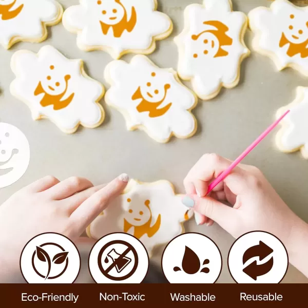 imageNuwave Barista Coffee Art Stencils 16 Pieces Flexible ampamp Washable Decorating Stencils Template for Lattes Cappuccinos Hot Chocolates Cakes Cupcakes Cookies for DIY Decorations