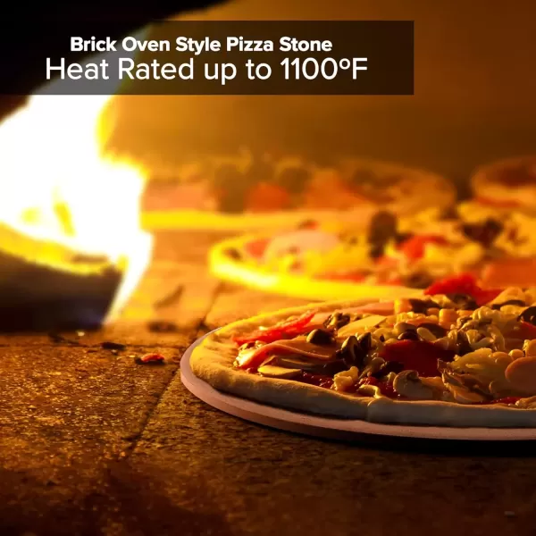 imageNuwave HeavyDuty Cordierite Pizza ampamp Baking Stone Heat Resistant up to 1472F Great for Indoor Electric Ovens Outdoor Gas Wood Fire Grills BBQ Grilling ampamp NuWave Bravo XL Fits Most Frozen Pizzas