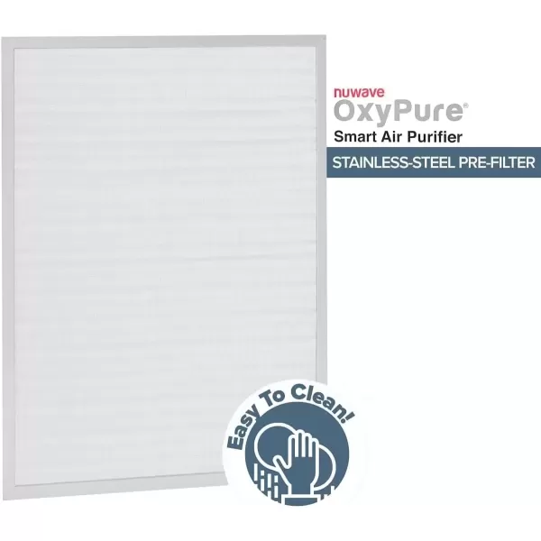 imageNuwave OxyPure Stainless Steel PreFilter for Large Room and Home to Remove Larger Particles Pollutants and Allergens Including Pollen Pet Hair Pet Dander ampamp More