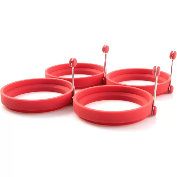 imageNuwave Silicone Egg Rings PFAS Free FoodGrade 4 Pcs NonStick 4W x 075D Perfect Sized Eggs Omelets Mini Pancakes Works on Frying Pans Griddles ampamp Electric Skillets Oven ampamp Dishwasher Safe