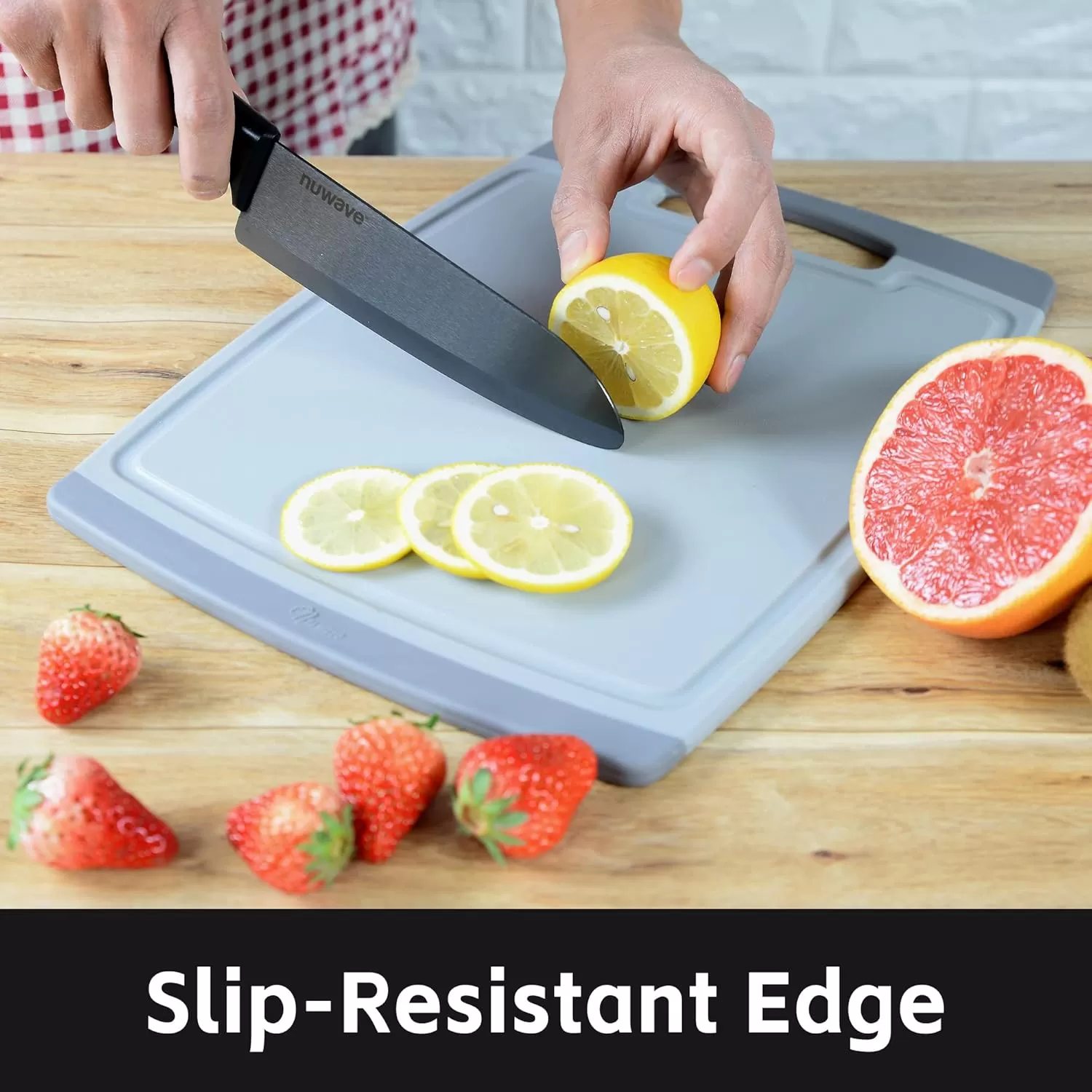 imageNuwave 2Piece Cutting Board Set Extra Large 18x12 Large 14x105 Lightweight ampamp Easy to Store Juice Well for No Drip Carving Easy Grip Handle NonPorous Surface BPA Free DishwasherSafe